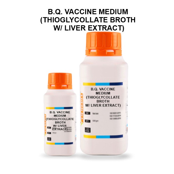 B.Q. Vaccine Medium (Thioglycollate Broth W/ Liver Extract)